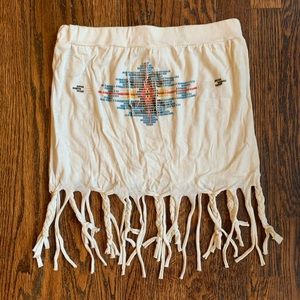 Aztec braided fringe tube top